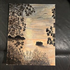 Serene Sunset Landscape Painting